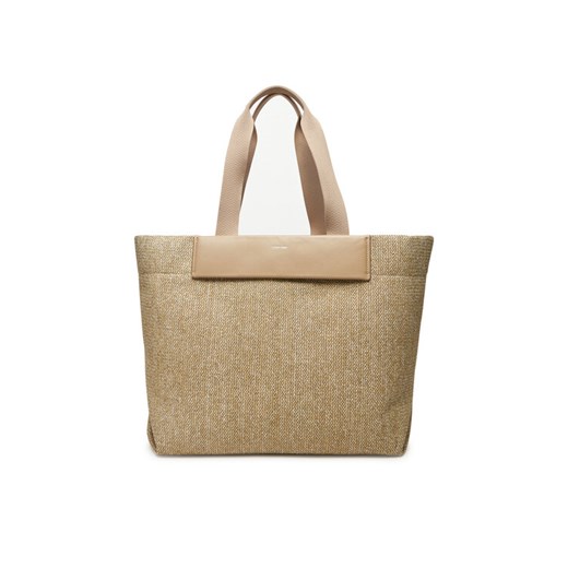 Torebka Calvin Klein Ck Raffia Large Shopper K60K613025 Beżowy ze sklepu eobuwie.pl w kategorii Torby Shopper bag - zdjęcie 182070044