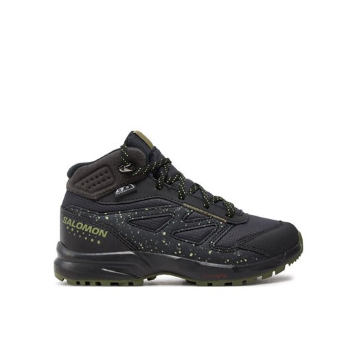 Trekkingi Salomon Outway Mid Climasalomon™ Waterproof L47283500 Czarny ze sklepu eobuwie.pl w kategorii Buty trekkingowe dziecięce - zdjęcie 182070420