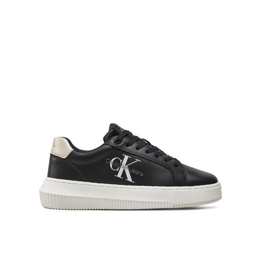 Sneakersy Calvin Klein Jeans Chunky Cupsole Laceup Lth Ml Mtl YW0YW01476 Czarny ze sklepu eobuwie.pl w kategorii Trampki damskie - zdjęcie 182070624