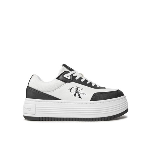 Sneakersy Calvin Klein Jeans Bold Flatf Low Lace Mix Ml Fad YW0YW01316 Czarny ze sklepu eobuwie.pl w kategorii Buty sportowe damskie - zdjęcie 182070733