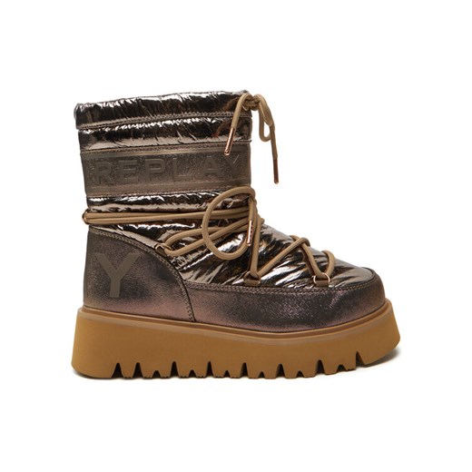 Śniegowce REPLAY Shiny-Effect Harper United Lace-Up GWF4R.000.C0002T Złoty ze sklepu eobuwie.pl w kategorii Śniegowce damskie - zdjęcie 182071110