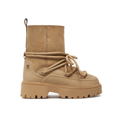 Śniegowce Tommy Hilfiger FW0FW08085 Beżowy ze sklepu eobuwie.pl w kategorii Śniegowce damskie - zdjęcie 182071541