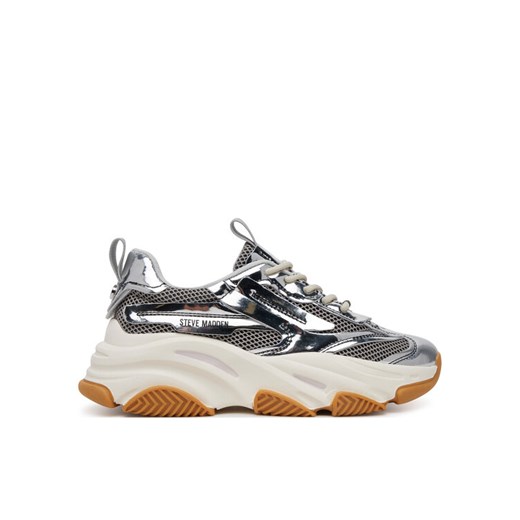 Sneakersy Steve Madden Possession-E SM19000033 Srebrny ze sklepu eobuwie.pl w kategorii Buty sportowe damskie - zdjęcie 182072090