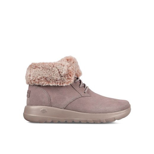 Botki Skechers On-The-Go Joy Plush Dreams 144042/DKTP Szary ze sklepu eobuwie.pl w kategorii Śniegowce damskie - zdjęcie 182072304
