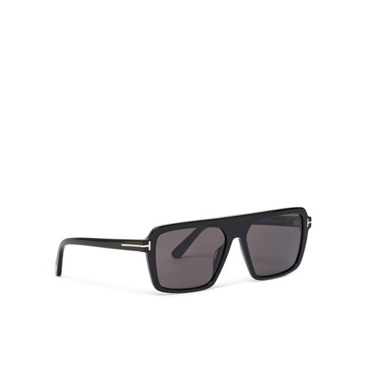 Okulary przeciwsłoneczne Tom Ford Vincent FT1176 01A Czarny ze sklepu eobuwie.pl w kategorii Okulary przeciwsłoneczne męskie - zdjęcie 182073193