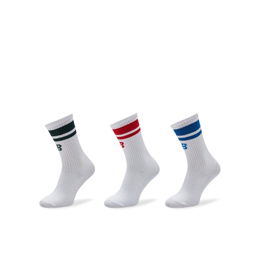 Zestaw 3 par wysokich skarpet męskich New Balance LAS32163AS5 Biały ze sklepu eobuwie.pl w kategorii Skarpetki męskie - zdjęcie 182073410