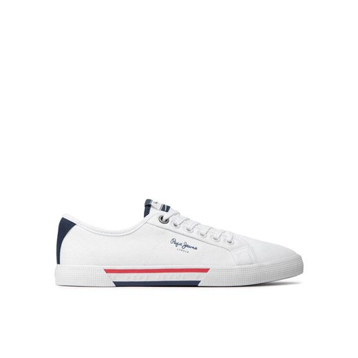 Tenisówki Pepe Jeans Brady Basic PMS30816 Biały ze sklepu eobuwie.pl w kategorii Trampki męskie - zdjęcie 182073490