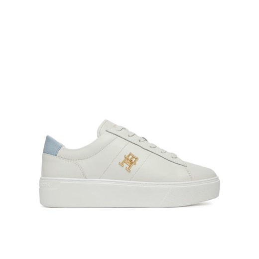 Sneakersy Tommy Hilfiger Platform Court Sneaker FW0FW08464 Biały ze sklepu eobuwie.pl w kategorii Buty sportowe damskie - zdjęcie 182073924