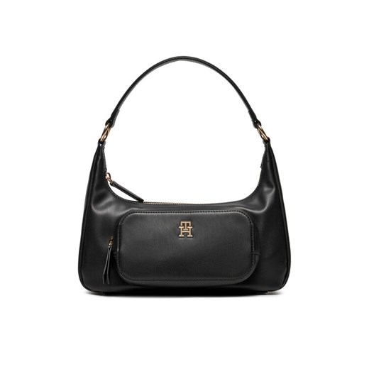 Torebka Tommy Hilfiger Soft Utility Shoulder Bag Pu AW0AW16711 Czarny ze sklepu eobuwie.pl w kategorii Torebki damskie - zdjęcie 182073940