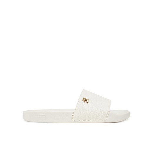 Klapki Tommy Hilfiger Th Monogram Poolside FW0FW08525 Biały Tommy Hilfiger 40 eobuwie.pl