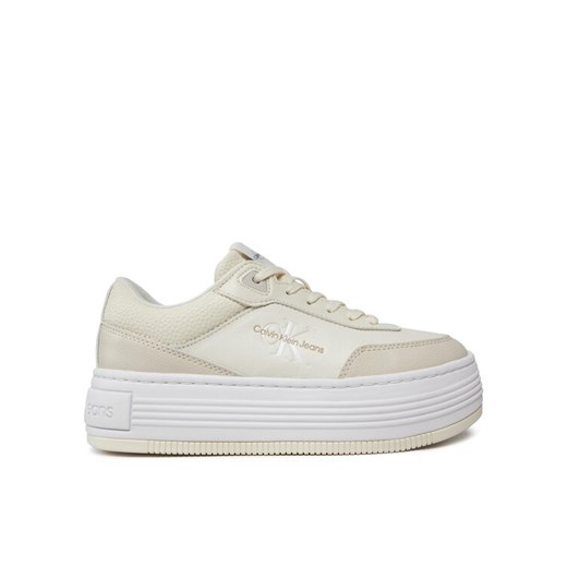 Sneakersy Calvin Klein Jeans Bold Flatf Low Lace Mix Ml Fad YW0YW01316 Beżowy 40 eobuwie.pl
