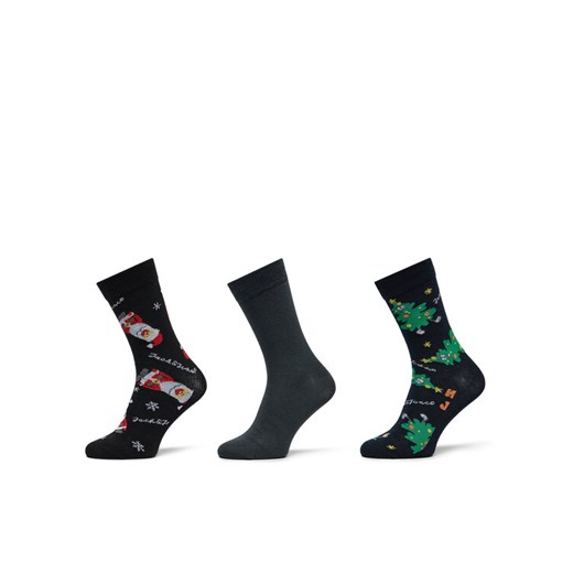 Zestaw 3 par wysokich skarpet dziecięcych Jack&Jones Junior Holly Jolly 12267021 Czarny ze sklepu eobuwie.pl w kategorii Skarpetki dziecięce - zdjęcie 182074572