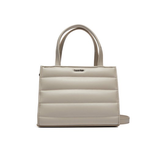 Torebka Calvin Klein Line Quilt Mini Tote K60K612116 Szary ze sklepu eobuwie.pl w kategorii Torebki damskie - zdjęcie 182075210