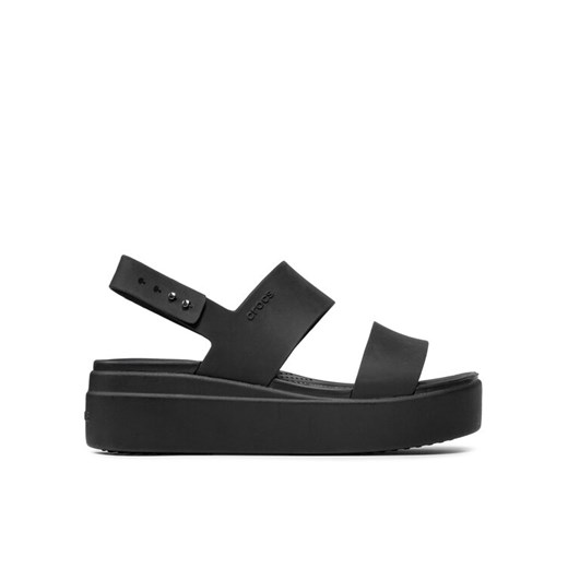 Sandały Crocs Brooklyn Low Wedge W 206453 Czarny ze sklepu eobuwie.pl w kategorii Sandały damskie - zdjęcie 182075221