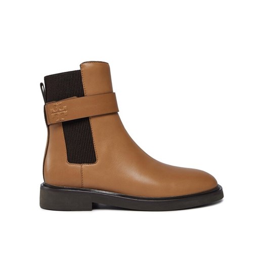 Sztyblety Tory Burch Double T Chelsea Boot 152831 Beżowy ze sklepu eobuwie.pl w kategorii Botki - zdjęcie 182075591