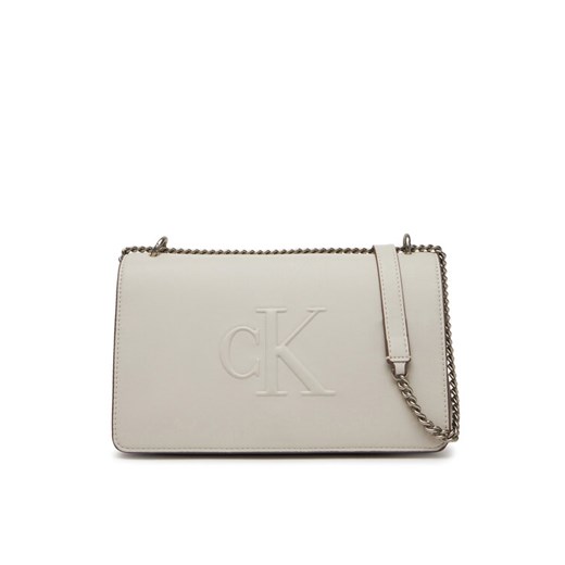 Torebka Calvin Klein Jeans Sculpted Ew Flap25 Shoulder Bag LV04K3035G Biały ze sklepu eobuwie.pl w kategorii Kopertówki - zdjęcie 182075704