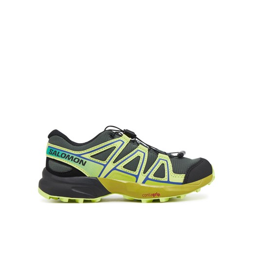 Trekkingi Salomon Speedcross L47733300 Zielony ze sklepu eobuwie.pl w kategorii Buty trekkingowe dziecięce - zdjęcie 182075742