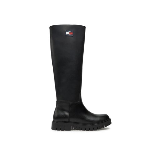Kozaki Tommy Jeans Tjw Long Shaft Boot EN0EN02627 Czarny ze sklepu eobuwie.pl w kategorii Kozaki damskie - zdjęcie 182075954