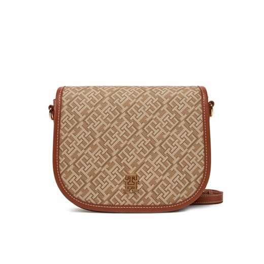 Torebka Tommy Hilfiger Th Monoplay Leather Saddle Bag AW0AW17414 Brązowy ze sklepu eobuwie.pl w kategorii Listonoszki - zdjęcie 182076404