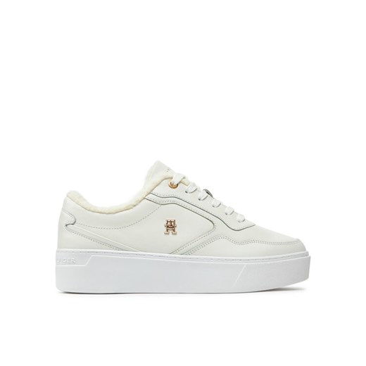 Sneakersy Tommy Hilfiger Essential Platform Sneaker Fur FW0FW08349 Biały ze sklepu eobuwie.pl w kategorii Buty sportowe damskie - zdjęcie 182076791