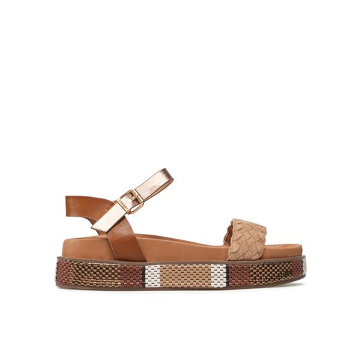 Sandały Wrangler Amaya Woven WL21661A Brązowy ze sklepu eobuwie.pl w kategorii Sandały damskie - zdjęcie 182077572