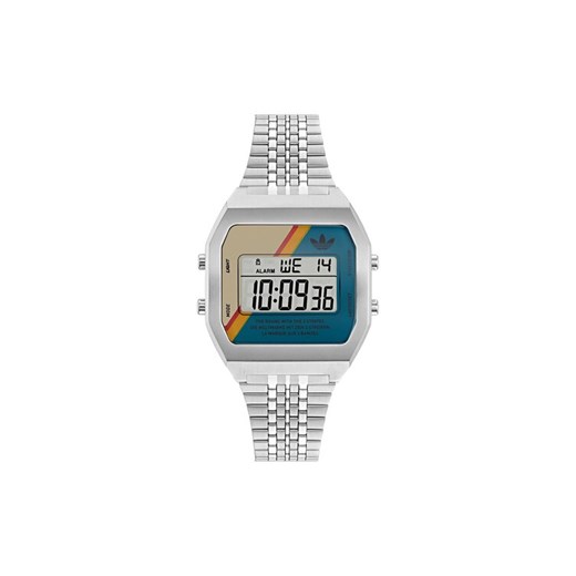 Zegarek adidas Originals Street Digital Two AOST23556 Srebrny ze sklepu eobuwie.pl w kategorii Zegarki - zdjęcie 182078174