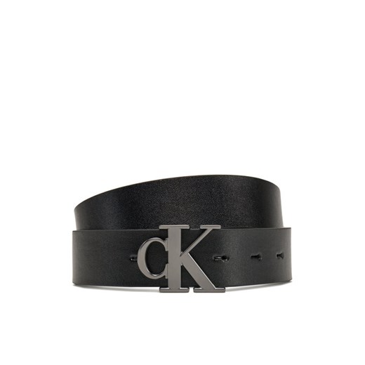 Pasek Męski Calvin Klein Jeans Monogram Plaque 35mm Rev/Adj LV04G7002G Czarny ze sklepu eobuwie.pl w kategorii Paski męskie - zdjęcie 182078454