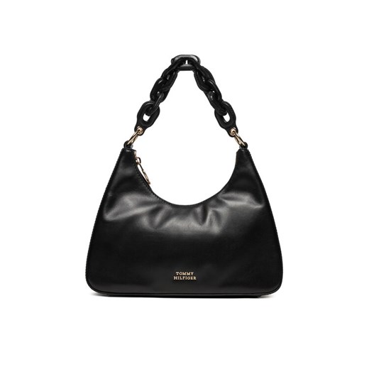 Torebka Tommy Hilfiger Soft Leather Shoulder Bag AW0AW16293 Czarny Tommy Hilfiger 00 eobuwie.pl