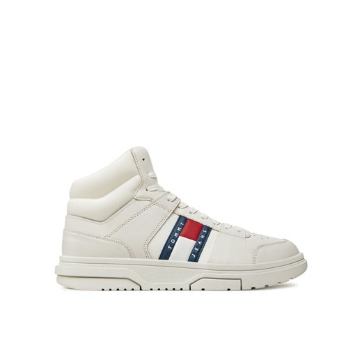 Sneakersy Tommy Jeans The Brooklyn Mix Mat Mid EM0EM01458 Biały ze sklepu eobuwie.pl w kategorii Buty sportowe damskie - zdjęcie 182079042