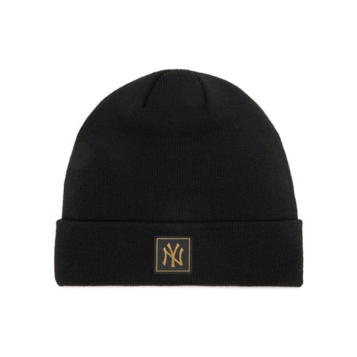 Czapka New Era New York Yankees Metallic Badge Black Cuff Knit Beanie 60424815 Czarny ze sklepu eobuwie.pl w kategorii Czapki zimowe męskie - zdjęcie 182079251