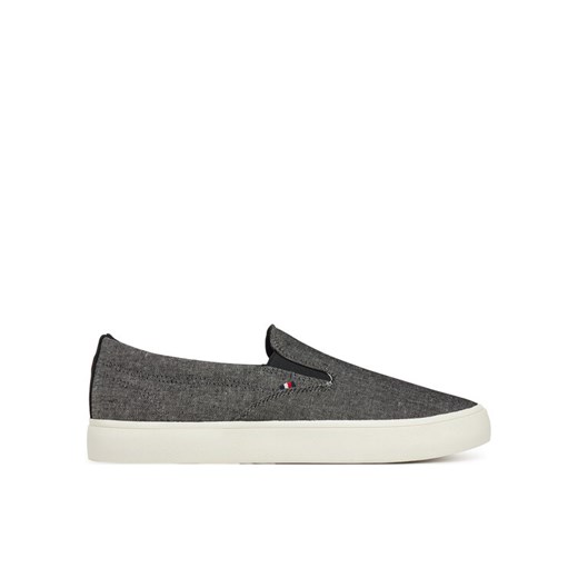 Tenisówki Tommy Hilfiger Th Hi Vulc Low Slip On Ch FM0FM05390 Szary ze sklepu eobuwie.pl w kategorii Trampki męskie - zdjęcie 182079721
