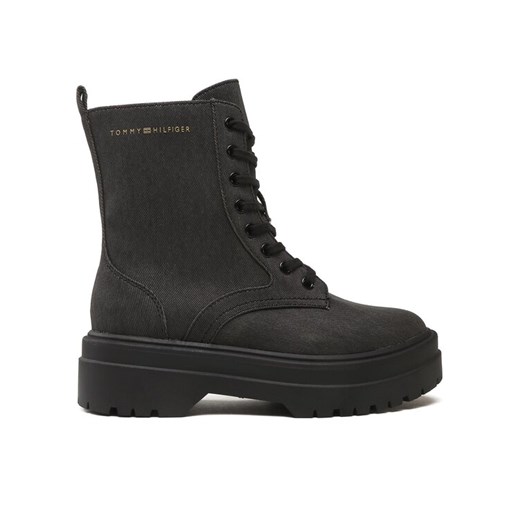 Trapery Tommy Hilfiger Feminine Essential Canvas FW0FW07357 Czarny ze sklepu eobuwie.pl w kategorii Workery damskie - zdjęcie 182080104