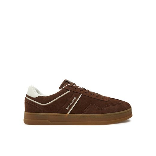 Sneakersy Tommy Jeans The Greenwich Suede EM0EM01516 Brązowy ze sklepu eobuwie.pl w kategorii Buty sportowe męskie - zdjęcie 182080143