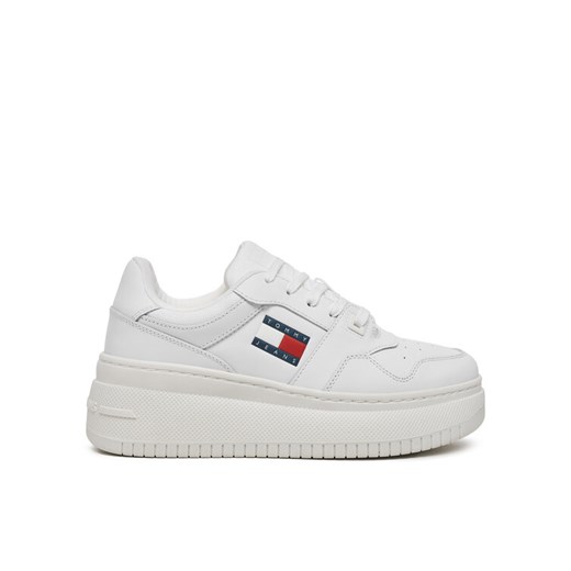 Sneakersy Tommy Jeans Tjw Retro Basket Flatform Ess EN0EN02506 Biały ze sklepu eobuwie.pl w kategorii Buty sportowe damskie - zdjęcie 182080213