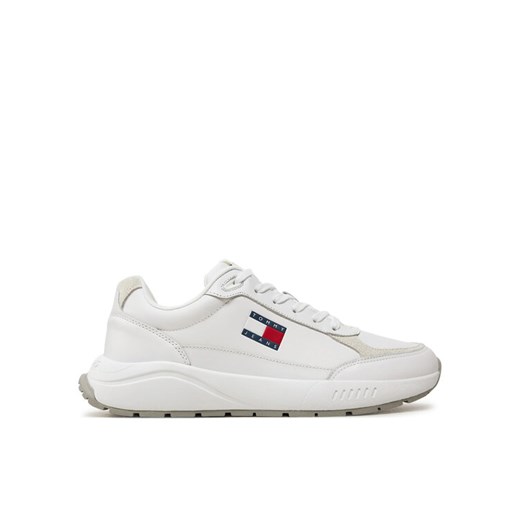 Sneakersy Tommy Jeans Tjm Runner Full Leather Ess EM0EM01445 Biały ze sklepu eobuwie.pl w kategorii Buty sportowe męskie - zdjęcie 182080242