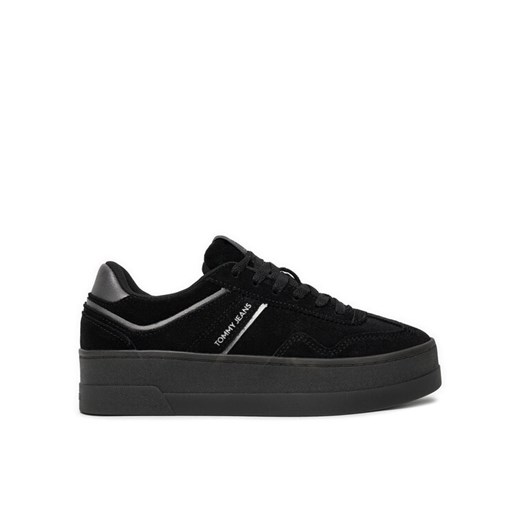 Sneakersy Tommy Jeans The Greenwich Flatform Elevated EN0EN02676 Czarny ze sklepu eobuwie.pl w kategorii Buty sportowe damskie - zdjęcie 182080913