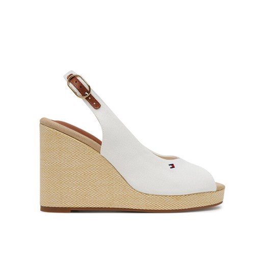 Espadryle Tommy Hilfiger Flag High Wedge Espad Slingback FW0FW08597 Biały ze sklepu eobuwie.pl w kategorii Espadryle damskie - zdjęcie 182081004