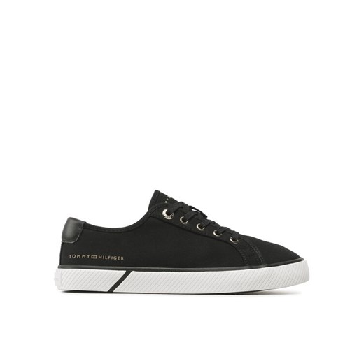 Tenisówki Tommy Hilfiger Lace Up Vulc Sneaker Bl FW0FW07248 Czarny ze sklepu eobuwie.pl w kategorii Trampki damskie - zdjęcie 182081714
