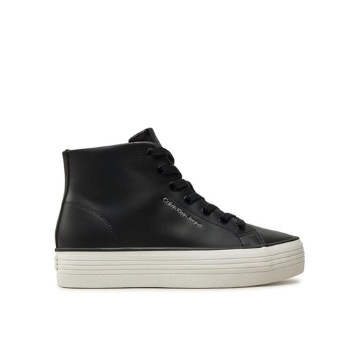 Sneakersy Calvin Klein Jeans Bold Vulc Flatf Mid Lth In YW0YW01634 Czarny ze sklepu eobuwie.pl w kategorii Buty sportowe damskie - zdjęcie 182081773