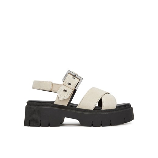 Sandały HUGO Kris_Sandal_BKSD 50541753 Écru ze sklepu eobuwie.pl w kategorii Sandały damskie - zdjęcie 182081840