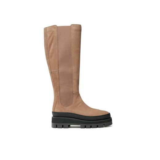 Kozaki Clarks Orianna2 261748184 Beżowy ze sklepu eobuwie.pl w kategorii Kozaki damskie - zdjęcie 182082313