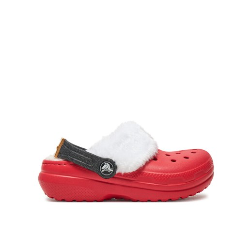 Klapki Crocs Classic Lined Santa Clog K 210931 Czerwony ze sklepu eobuwie.pl w kategorii Klapki dziecięce - zdjęcie 182082361