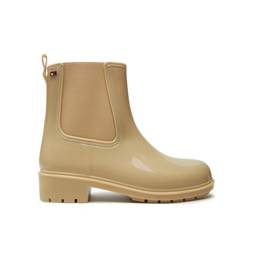 Kalosze Tommy Hilfiger Flag Rainboot FW0FW08213 Beżowy ze sklepu eobuwie.pl w kategorii Kalosze damskie - zdjęcie 182083013