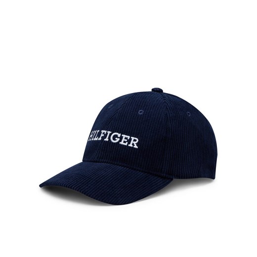Czapka z daszkiem Tommy Hilfiger Monotype Cordoroy Cap AM0AM11990 Granatowy ze sklepu eobuwie.pl w kategorii Czapki z daszkiem męskie - zdjęcie 182083714