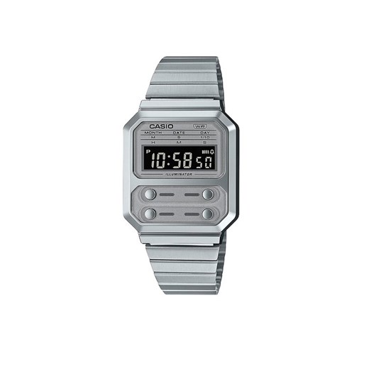 Zegarek Casio Vintage A100WE-7BEF Srebrny ze sklepu eobuwie.pl w kategorii Zegarki - zdjęcie 182083971