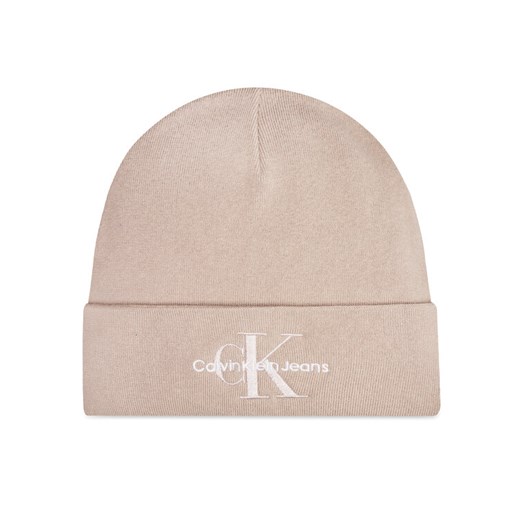 Czapka Calvin Klein Mono Logo Embro K60K612668 Beżowy ze sklepu eobuwie.pl w kategorii Czapki zimowe damskie - zdjęcie 182084021
