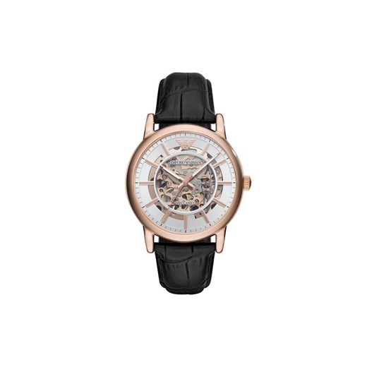 Zegarek Emporio Armani Meccanico AR60007 Czarny ze sklepu eobuwie.pl w kategorii Zegarki - zdjęcie 182084041