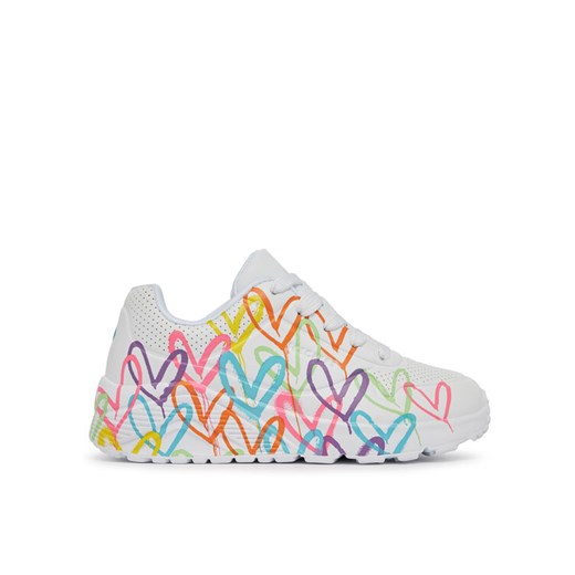 Sneakersy Skechers Uno Lite Spread The Love 314064L/WML Biały ze sklepu eobuwie.pl w kategorii Buty sportowe dziecięce - zdjęcie 182084092
