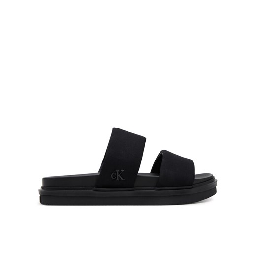 Klapki Calvin Klein Jeans Flat Molded Dbl Bar Sandal Cv YM0YM01222 Czarny ze sklepu eobuwie.pl w kategorii Klapki męskie - zdjęcie 182084244