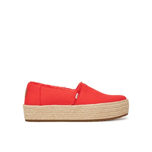 Espadryle Toms Valencia Platform 10021919 Czerwony ze sklepu eobuwie.pl w kategorii Espadryle damskie - zdjęcie 182084324